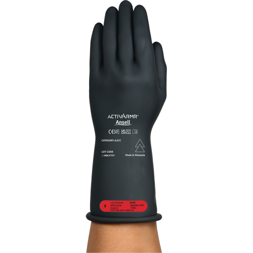 Gants &eacute;lectriques isol&eacute;s ultra l&eacute;gers ActivArmr RIG R011BUL, ASTM classe 0, Taille 9, 11" lo M & M Nord Ouest Inc