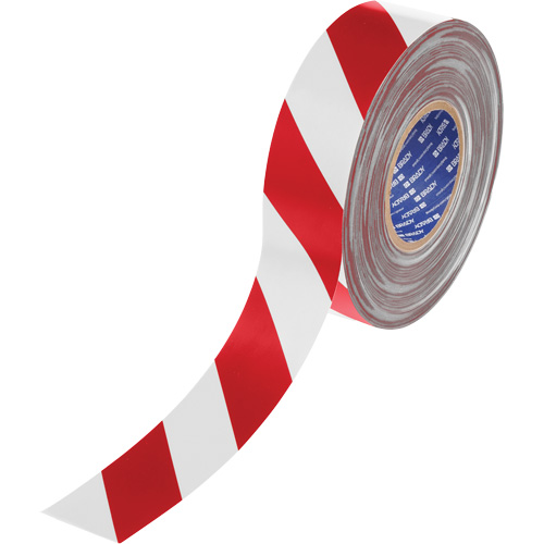 ToughStripe&reg; Max Floor Marking Tape, 2" x 100', Polyester, Red and White M & M Nord Ouest Inc