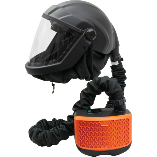 Respirateur &agrave; adduction d'air purifi&eacute; avec visi&egrave;re et ensemble de ventilation PEAKAIR DEFENDER, Respirateur &agrave; masque, Pile Lithium-ion M & M Nord Ouest Inc