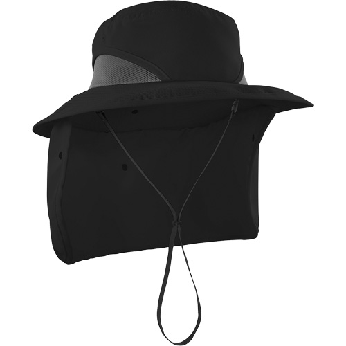Chapeau de garde forestier 8934 Chill-Its avec prot&egrave;ge-nuque, grand/ T-grand, Noir M & M Nord Ouest Inc