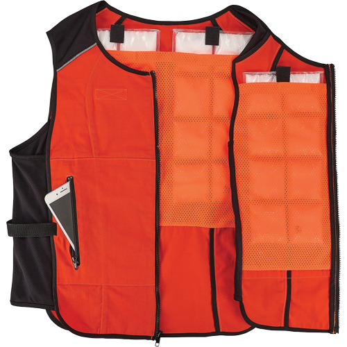 Chill-Its 6260 Lightweight Phase Change Cooling Vest with Rechargeable Packs, Large/X-Large, Orange M & M Nord Ouest Inc