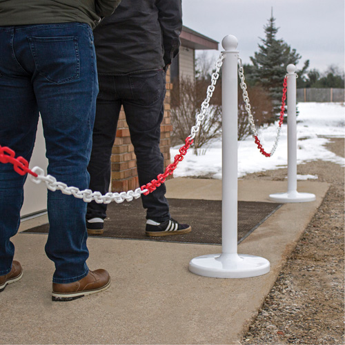 Chaîne de barri&egrave;re en plastique &agrave; deux couleurs, Vert/Blanc M & M Nord Ouest Inc