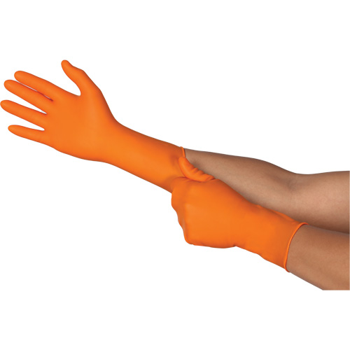 TOUCHNTUFF 93-800 Disposable Gloves, 10/9.5, Latex/Neoprene/Nitrile, 23.6-mil, Powder-Free, Orange M & M Nord Ouest Inc