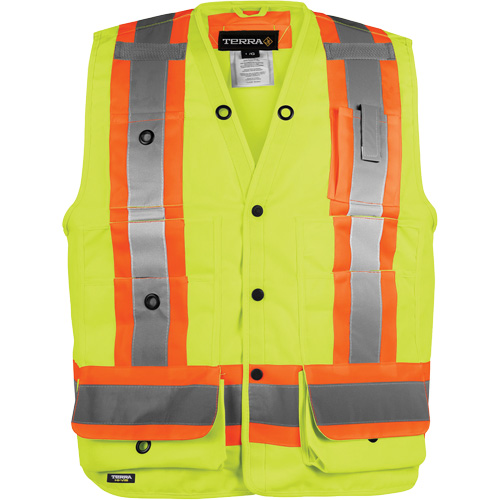 Veste haute visibilit&eacute; pour arpenteur, Orange haute visibilit&eacute;, Grand, Polyester M & M Nord Ouest Inc