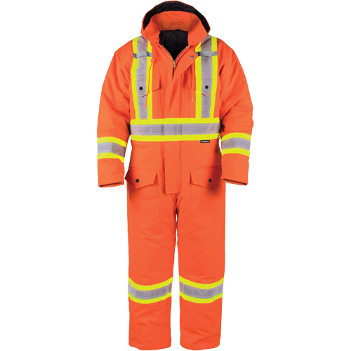 Salopette en canevas doubl&eacute;e haute visibilit&eacute;, 2T-Grand, Orange haute visibilit&eacute; M & M Nord Ouest Inc