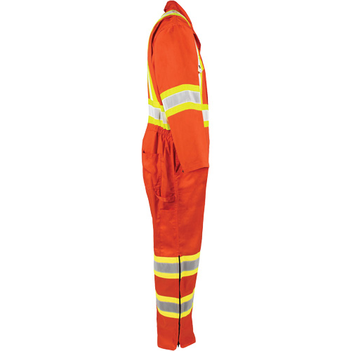 Combinaison non doubl&eacute;e haute visibilit&eacute;, 3T-Grand, Orange haute visibilit&eacute; M & M Nord Ouest Inc