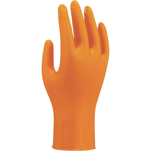 709HVO High-Visibility Disposable Gloves, 7/Small, Nitrile, 8-mil, Powder-Free, Orange M & M Nord Ouest Inc