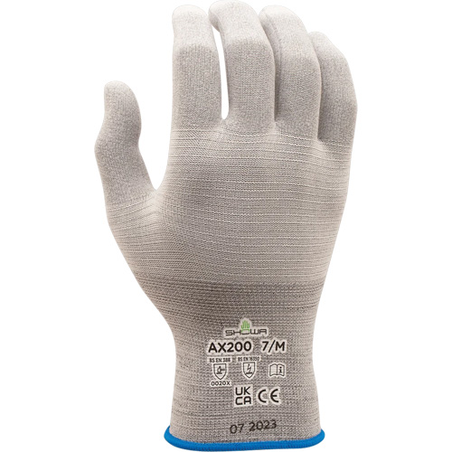 AX200 ESD Gloves, Nylon, 18 Gauge, 6/Small M & M Nord Ouest Inc