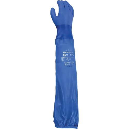 Gants r&eacute;sistants aux produits chimiques 690, Taille T-Grand/10, 26" lo, Coton/PVC M & M Nord Ouest Inc