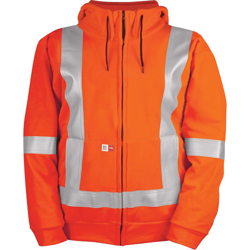 High-Visibility Wind Resistant Zip-Front Sweatshirt with DetachableHood, Men's, 5X-Large, High Visibility Orange, 27.7 cal/cm² M & M Nord Ouest Inc
