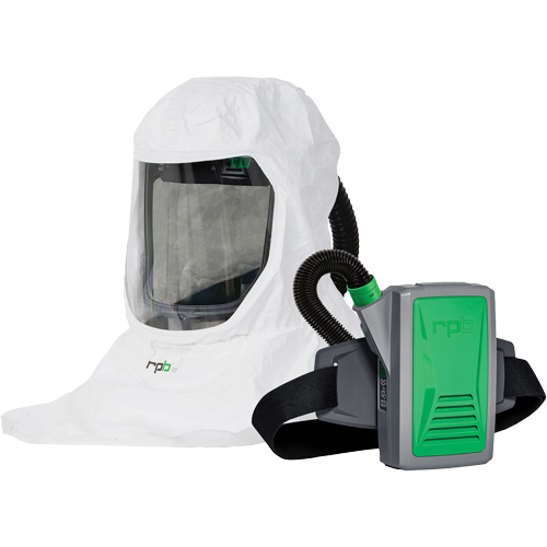 Respirateur T-Link avec casquette, tube de respiration, montage &agrave; la ceinture & APR motoris&eacute; PX5, Cagoule ample & visi&egrave;re, Pile Lithium-ion M & M Nord Ouest Inc