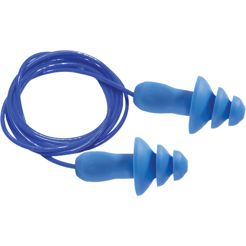 SEALTEC TipGrip Blue 100% Metal Detectable Reusable Earplugs, Corded, One-Size, Bulk - Box, 26 dB NRR dB M & M Nord Ouest Inc