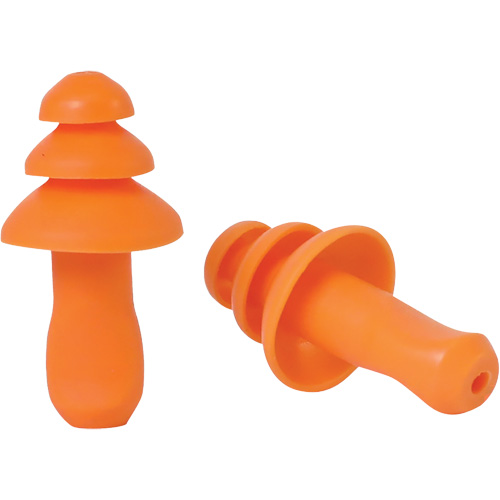 SEALTEC TipGrip Orange TPR Triple-Flange Reusable Earplugs, Uncorded, Bulk - Box, 26 dB dB NRR, One-Size M & M Nord Ouest Inc