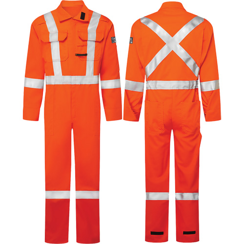Avenger 7 oz. Coveralls, Size 42 Tall, High-Visibility Orange M & M Nord Ouest Inc