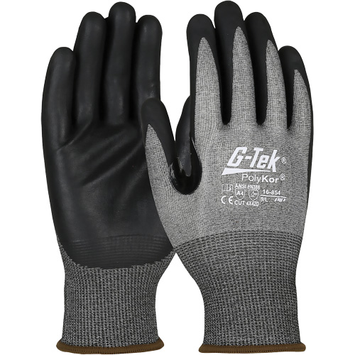 Gants r&eacute;sistant &agrave; la coupe G-Tek avec capacit&eacute; pour &eacute;cran tactile, Taille T-Grand, Calibre 18, Rev&ecirc;tement Mousse de nitrile, Enveloppe en PolyKor, ASTM ANSI niveau A4/EN 388 niveau D M & M Nord Ouest Inc