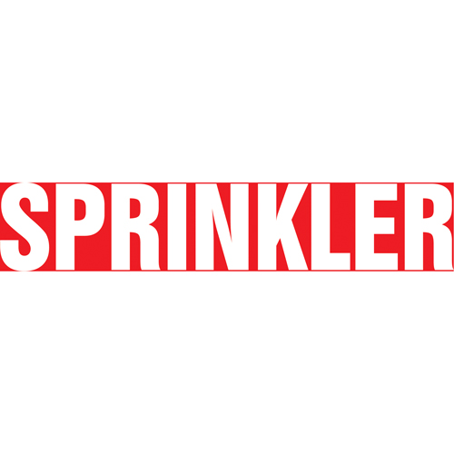Marqueur de tuyau "Sprinkler", Autocollant, 1" h x 8" la, Blanc/rouge M & M Nord Ouest Inc
