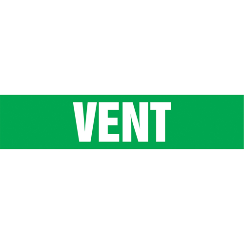 Marqueurs de tuyau "Vent", Autocollant, 4" h x 24" la, Blanc/vert M & M Nord Ouest Inc