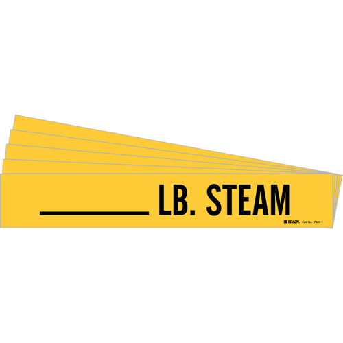 Marqueurs de tuyau LB. Steam, Autocollant, 2-1/4" h x 2-3/4" la, Noir sur jaune M & M Nord Ouest Inc