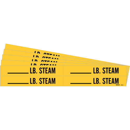 Marqueurs de tuyau avec espace vierge suivi de LB. Steam, Autocollant, 1-1/8" h x 7" la, Noir sur jaune M & M Nord Ouest Inc
