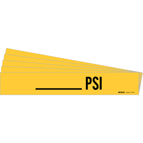Marqueur de tuyau PSI, Autocollant, 2-1/4" h x 14" la, Noir sur jaune M & M Nord Ouest Inc