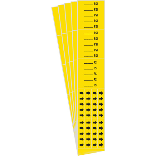 Marqueurs de tuyau PSI, Autocollant, 2-1/4" h x 2-3/4" la, Noir sur jaune M & M Nord Ouest Inc