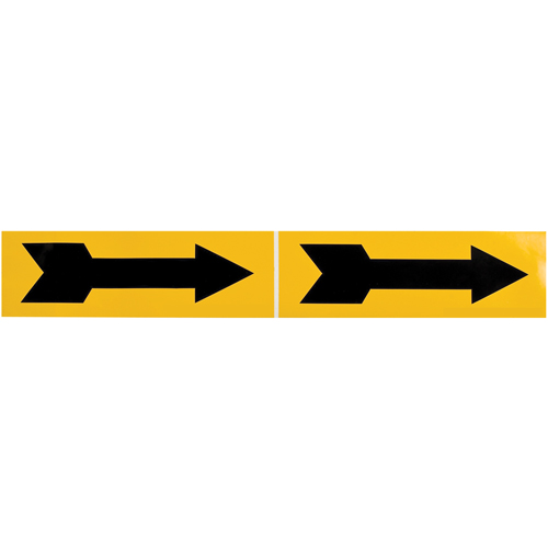 Marqueur de tuyau  Arrow, Autocollant, 2-1/4" h x 7" la, Noir sur jaune M & M Nord Ouest Inc
