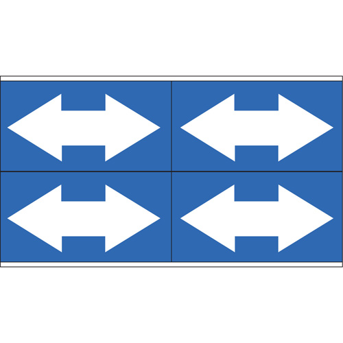 Marqueurs de tuyau avec fl&egrave;ches bidirectionnelles, Autocollant, 1-1/8" h x 7" la, Blanc/bleu M & M Nord Ouest Inc