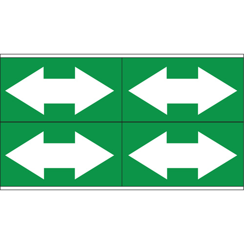 Marqueurs de tuyau avec fl&egrave;ches bidirectionnelles, Autocollant, 1-1/8" h x 7" la, Blanc/vert M & M Nord Ouest Inc