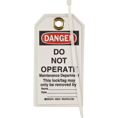 Lockout Tags, Plastic, 3" W x 5-1/2" H, English M & M Nord Ouest Inc