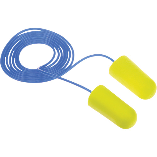 Bouchons d'oreilles n&eacute;on jaune E-A-Rsoft, Vrac - Sac en poly, Avec cordon M & M Nord Ouest Inc