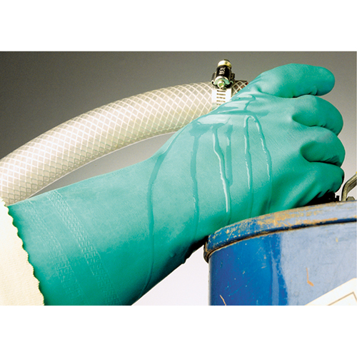StanSolv&reg; Embossed Z-Pattern Grip Gloves, Size Medium/8, 14" L, Nitrile, Interlock Inner Lining, 11-mil M & M Nord Ouest Inc