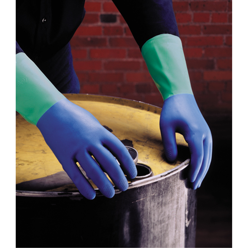 Protector Gloves, Size 6/Small/6.5, 13" L, Nitrile/Rubber Latex, Flock-Lined Inner Lining, 28-mil M & M Nord Ouest Inc