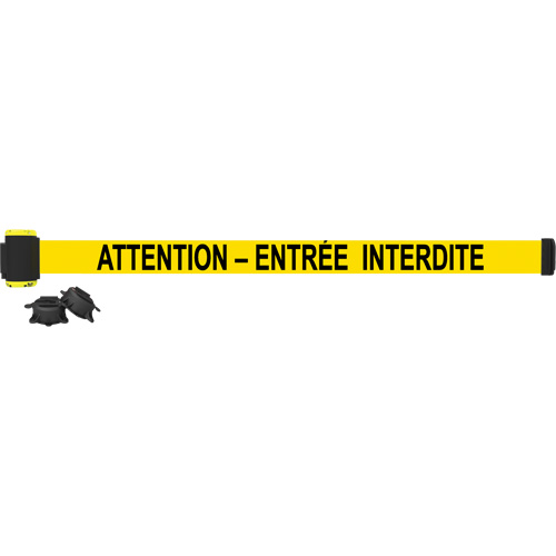 Barri&egrave;re &agrave; fixation murale, Plastique, Fixation magn&eacute;tique, 7', Ruban Noir et jaune M & M Nord Ouest Inc