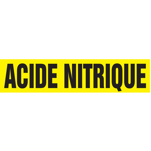 Marqueurs de tuyau "Acide Nitrique", Autocollant, 2-1/2" h x 12" la, Noir sur jaune M & M Nord Ouest Inc
