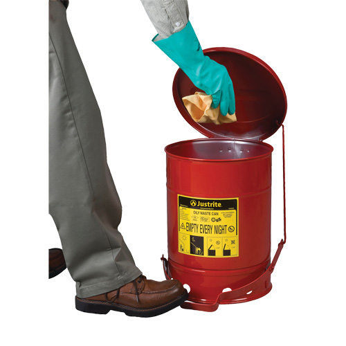 Oily Waste Cans, FM Approved/UL Listed, 6 US Gal., Red M & M Nord Ouest Inc