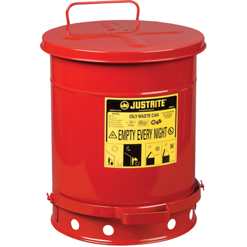 Contenants pour d&eacute;chets huileux, Homologu&eacute; FM/List&eacute; UL, 10 gal. US, Rouge M & M Nord Ouest Inc
