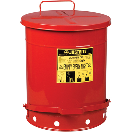 Oily Waste Cans, FM Approved/UL Listed, 14 US gal., Red M & M Nord Ouest Inc