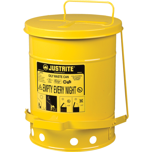 Contenants pour d&eacute;chets huileux, Homologu&eacute; FM/List&eacute; UL, 6 gal. US, Jaune M & M Nord Ouest Inc