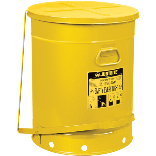 Oily Waste Cans, FM Approved/UL Listed, 21 US gal., Yellow M & M Nord Ouest Inc