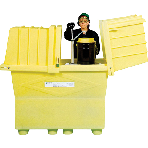 Poly-Safeypacks&reg; Plus With Drain, 60.25" L x 34.5" W x 64" H, 1200 lbs. Load Capacity M & M Nord Ouest Inc