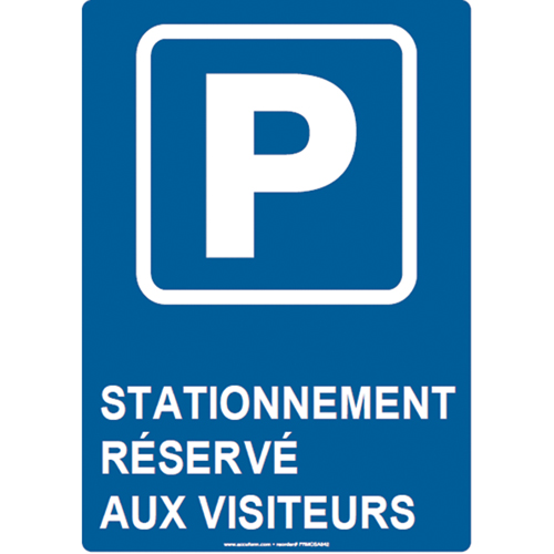 Panneau de stationnement r&eacute;serv&eacute;, 14" x 10", Aluminium, Français avec pictogramme M & M Nord Ouest Inc