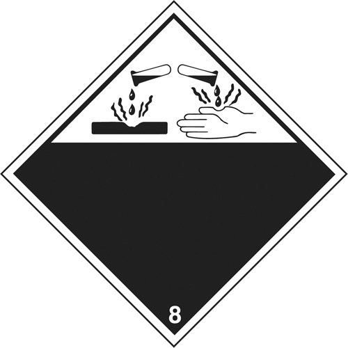 Corrosive Materials TDG Placard, Plastic M & M Nord Ouest Inc