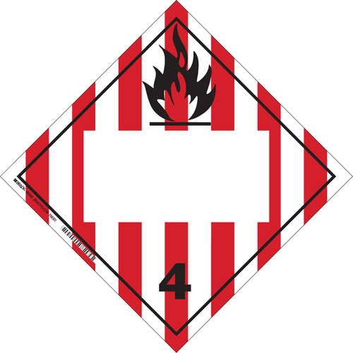 Plaque-&eacute;tiquette TMD pour solides inflammables, Vinyle adh&eacute;sif M & M Nord Ouest Inc