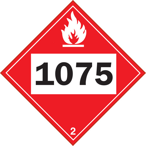 Plaque-&eacute;tiquette TMD 1075 pour gaz inflammable oxyg&egrave;ne liqu&eacute;fi&eacute;, Plastique M & M Nord Ouest Inc