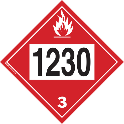 1230 Methanol TDG Placard, Plastic M & M Nord Ouest Inc