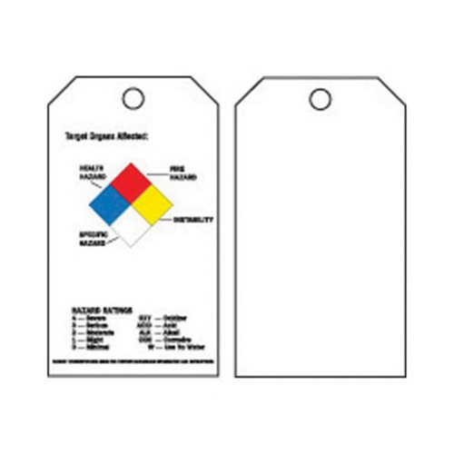 Right-To-Know Tags, Polyester, 3" W x 5-3/4" H, English M & M Nord Ouest Inc