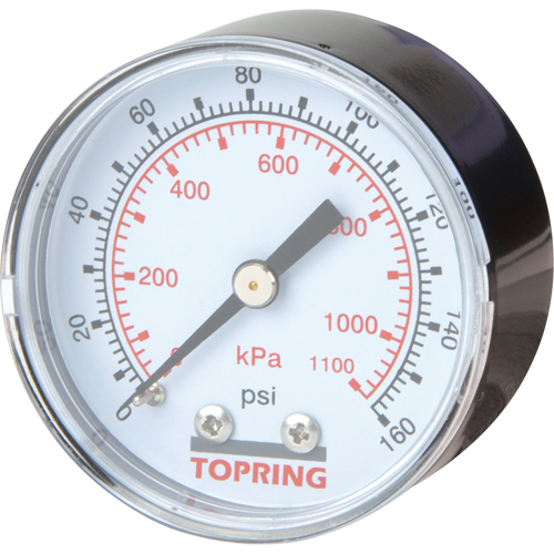 Mini Regulators - Replacement Gauge, 2" , 0 - 160 psi, Back Mount, Analogue M & M Nord Ouest Inc