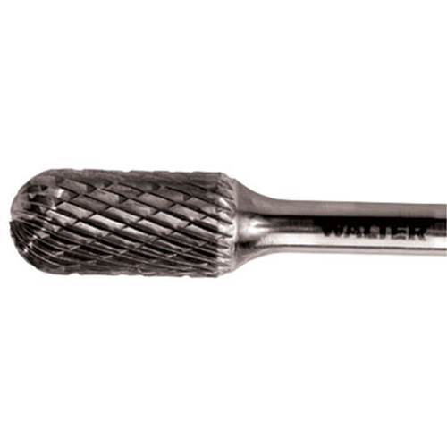 Double Cut Cylindrical Round Nose Carbide Burr, 1/2" Dia., 1" Depth of Cut M & M Nord Ouest Inc