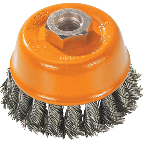 Knot-Twisted Wire Cup Brush, 3" Dia. x 5/8"-11 Arbor M & M Nord Ouest Inc