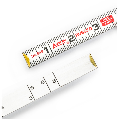 Red End&reg; Masonry Rule, 6' L, Wood, 1/16" Graduations M & M Nord Ouest Inc